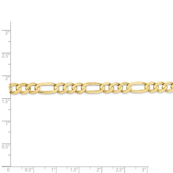 Men's 6mm, 10k Yellow Gold, Concave Figaro Chain Necklace, 18 Inch - Picture 5 of 8